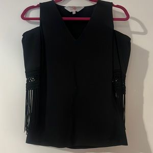 Roja Cold Shoulder Fringe Top